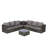 -piece Patio Furniture Set, Outdoor Wicker L-shaped Sectional With Corner Table And Glass Top Table For Poolside Or Backyard