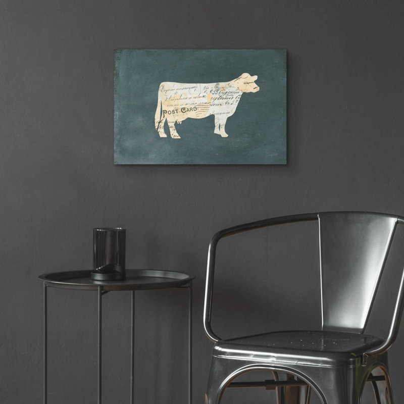 «La Vache Cameo» par Courtney Prahl, art mural en verre acrylique, H 16 po x l 24 po x P 0,2 po