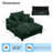 Oversized Corduroy Chaise Lounge Chair with Ottoman & Cushions-302466620