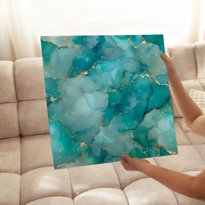 «Abstract Crystal Geode V», reproduction d'art moderne sans cadre, H 12 po x l 12 po