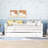 Wood Daybed with Trundle and Fence Guardrails-317973228-317973229