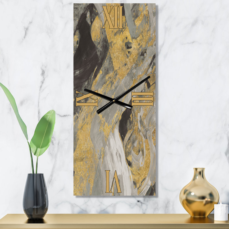 Horloge murale en marbre doré et noir - Glam, Petit