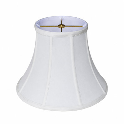 Abat-jour cloche en satin blanc cassé 16 po avec monture Spider
