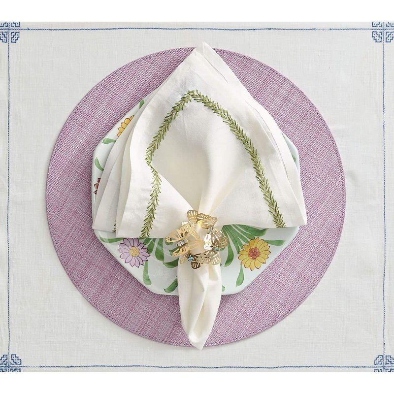 Jardin Napkin, White/Green