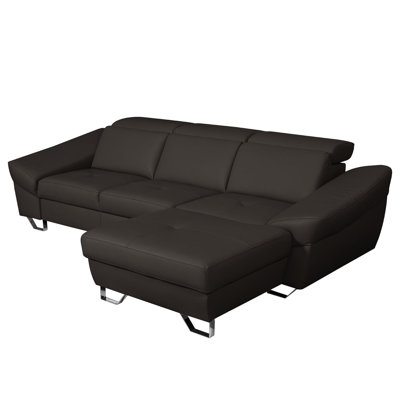 Monza Leather Corner Sofa with Sleeping Function and Underseat Storage