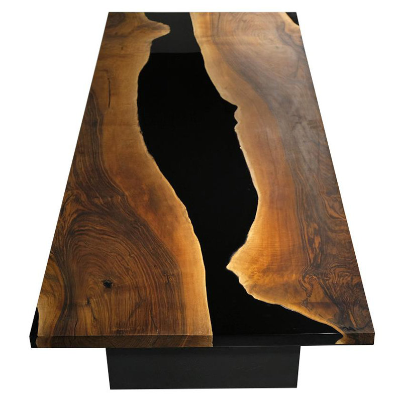 Thyria Walnut Wood Dining Table, 48" W x 96" L 