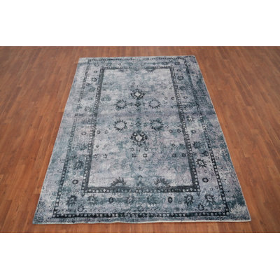 Tapis Oushak à motif floral complexe 6 x 8 pour une élégance intemporelle
