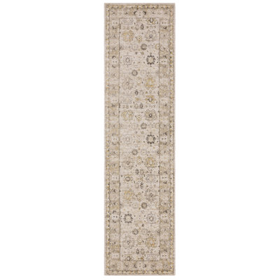 Eiligio Hand-made Wool Oriental Beige/ Gold Area Rug