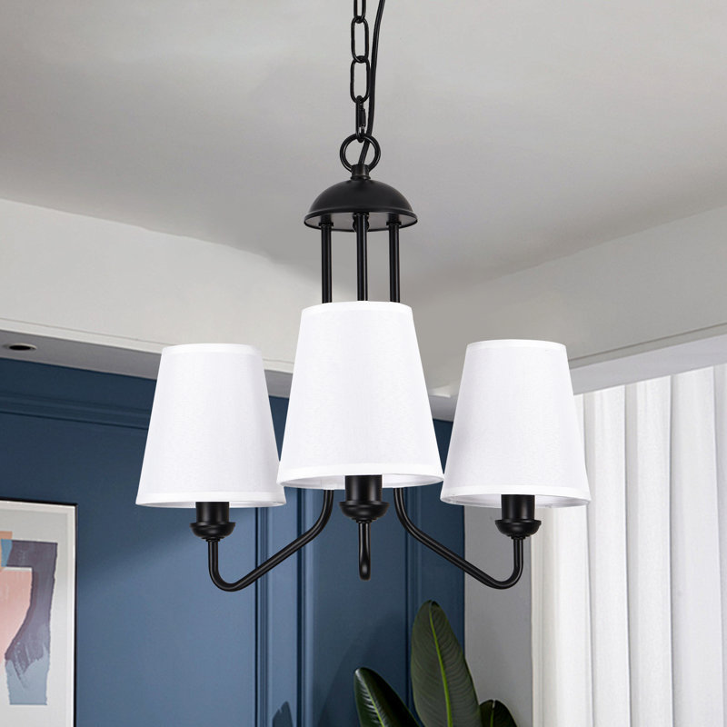 3 - Light Dimmable Classic / Traditional Chandelier, Black