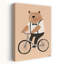 «Dapper Bear Cycling Playful Whimsical Contemporary», reproduction d'art murale-986377468