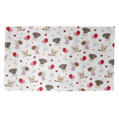 Tapis rose/rouge/brun fait main