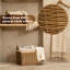 Wicker Laundry Basket with Lining and Handles-1451262300-1451262301