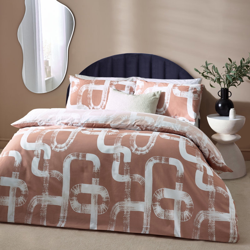 Ariaana Cotton Blend Abstract Duvet Cover Set with Pillowcases Included, Double - 2 Standard Pillowcases