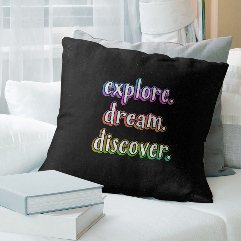 Coussin décoratif Explore Explore Dream, 20 po x 20 po, Mauve, Housse de coussin seulement - sans coussin