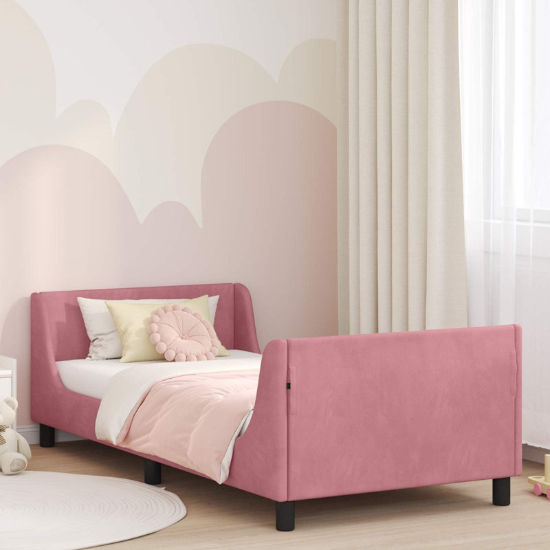 Bed Frame, 80 x 200cm, Pink/Black