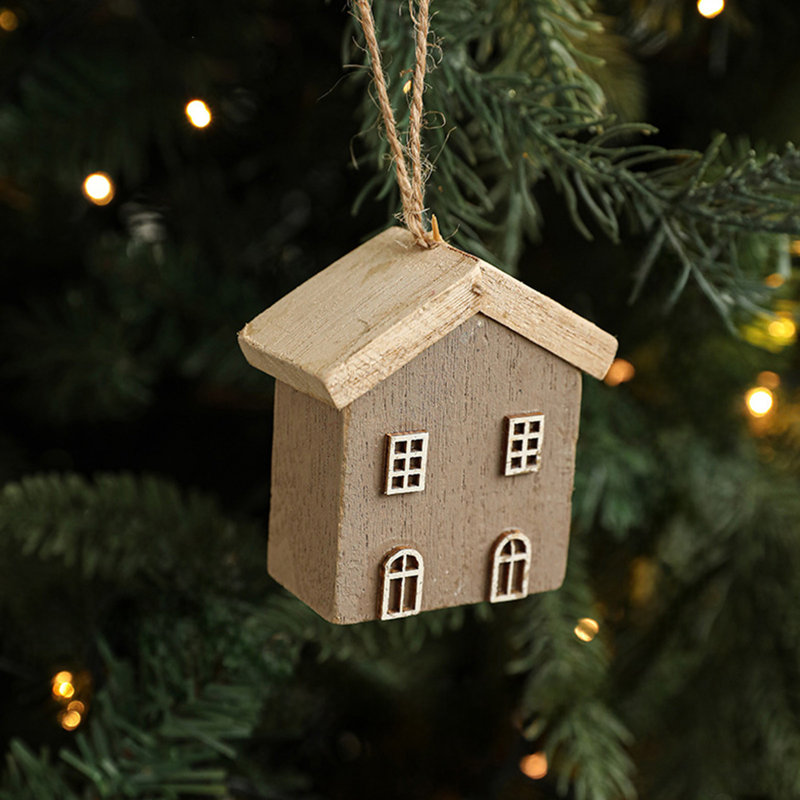 Ornement suspendu pour arbre de Noël en bois massif, B