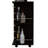 32" H Bar-Coffee Cart, Cabinet Storage, With 4 Wheels, 1 Divided Storage With 1 Shelf, 1 Folding Door, A Central Vertical Division For 6 Bottles And 2 Side Shelves With Aluminum Front-1071627503