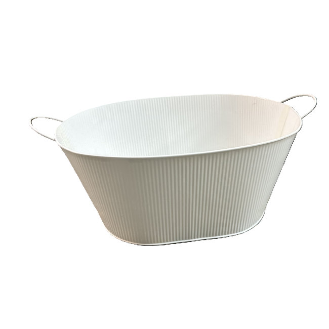 White Stripes With Ear Handles Bucket
