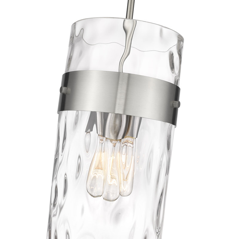Luminaire suspendu 3 lumières Aultman, Nickel brossé