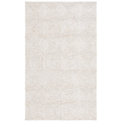 Tapis géométrique en jute / coton tissé à la main Alquin