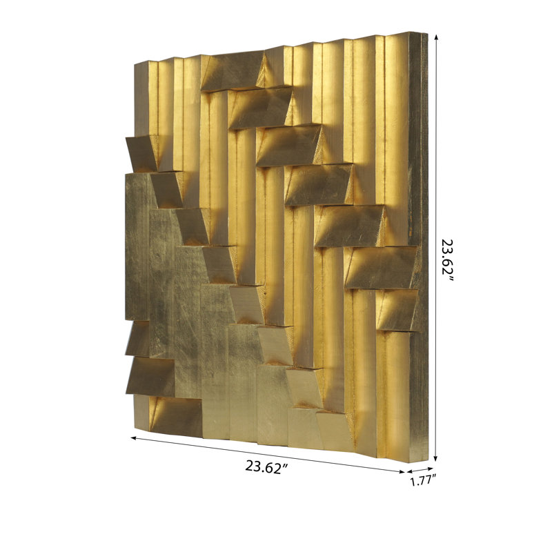 Handmade Glam Abstract Wall Decor on Solid Wood