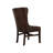 Roseland Upholstered Chair with Tufted Back, Nailheads - Brown Microfiber