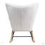 Chaise berçante d'appoint, chaise berçante en tissu Mid-Century avec pieds en bois et lin patchwork pour le salon