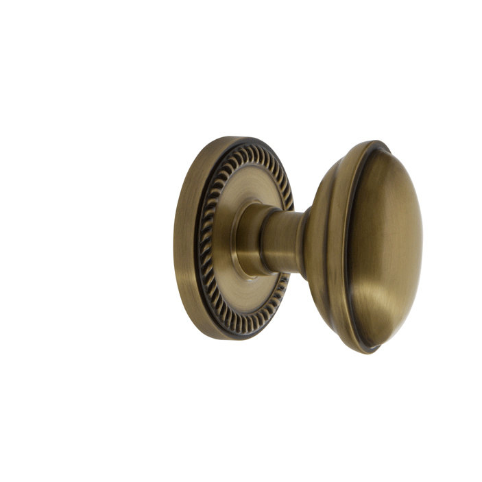 Rosette double Grandport Newport avec poignée de porte Eden Prairie, Laiton rétro