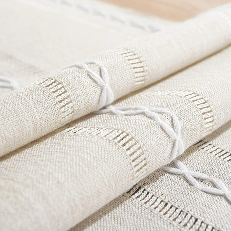 Soly Runner No Pattern Linen Blend Table Runner, 13" W x 60" L
