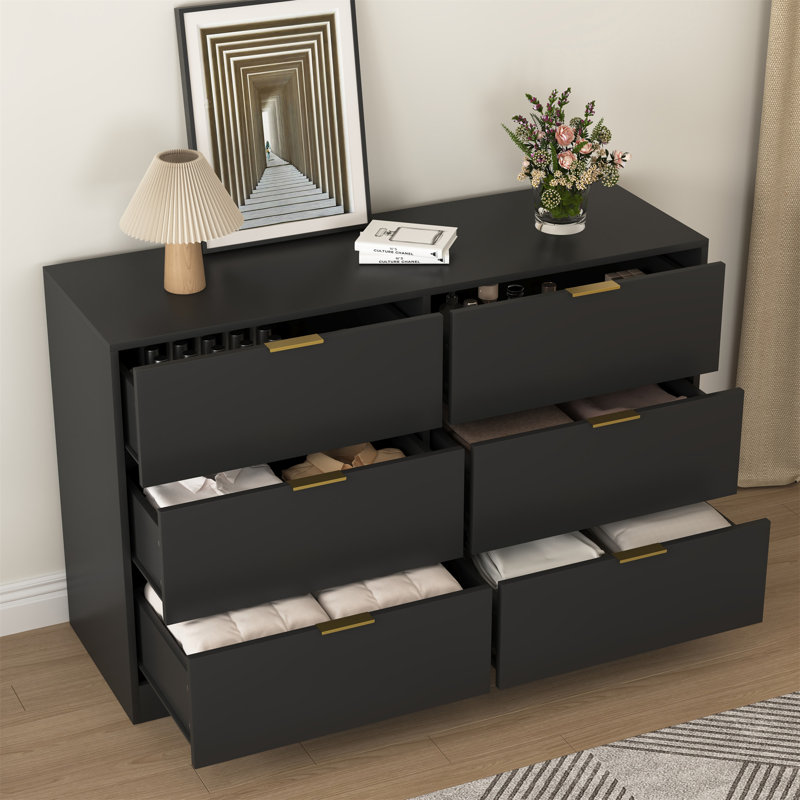 Simply Modern 6-Drawer Dresser, Black