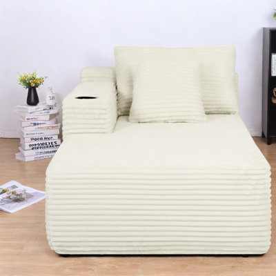 Canapés d'angle à compression avec rangement et méridienne moderne en peluche de 168 cm pour la maison