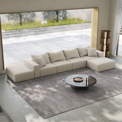 Oversized sponge cloud Sofa,Modern Upholstered Sectional Sofa Couch Set,Modular 162" L Shaped Sectional Living Room Sofa Set With 6 Pillows,Free Combination Sofa Couch for Living Room,Bedroom