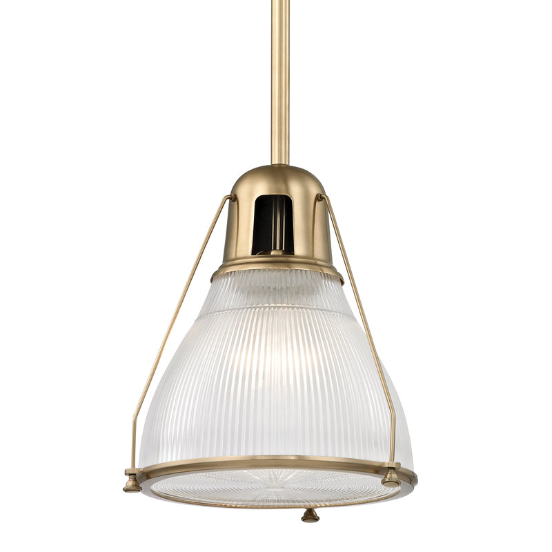 Isabelle 1 - Light Single Pendant, Aged Brass, Ribbed