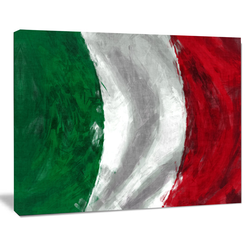 «Italy Flag Contemporary» par Designart, impression sur toile tendue 2 pièces, H 8 po x l 12 po