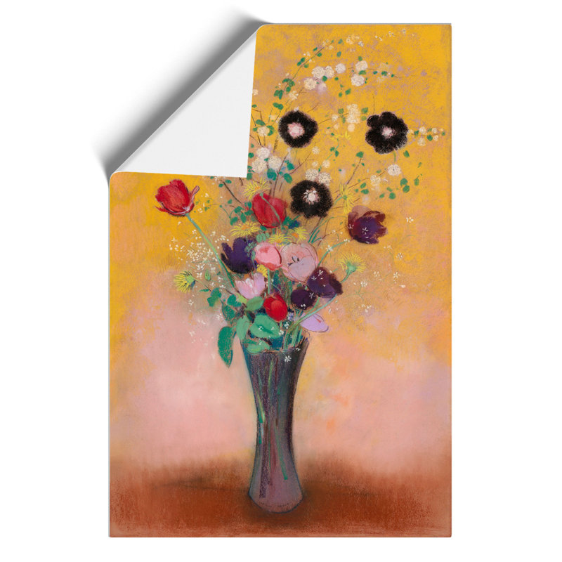 Vase of Flowers Vol.9 by Odilon Redon - Unframed Painting, 30cm H x 21cm W x 0.1cm D