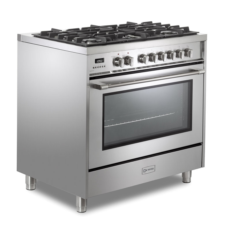 Verona Prima 36" 5 Burner Single Dual Fuel Range Stainless