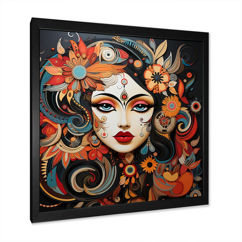 L'hindouisme Holi Revicat Festival Tradition sur toile, Cadre simple noir, H 24 po x l 24 po x P 1 po