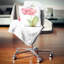 Tulipe rose simple sur fond blanc - coussin à imprimé floral-29892843-29896351