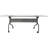 Rectangle 2 Person Flip Top Modular Training Table with Casters and Modesty Panel and Cable Management-56597175