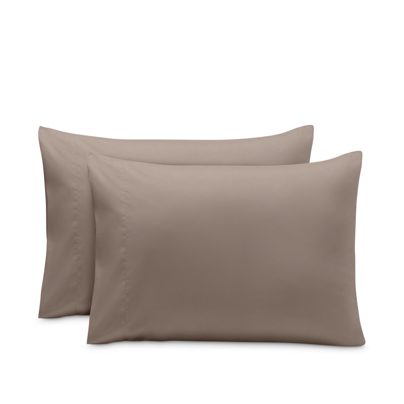 Microfiber Pillowcase Set Envelope Closure, Taupe, Queen Pillow Case