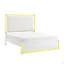Grand lit avec tête de lit tapissier à 8 lumières DEL pour mobilier de chambre à coucher 1 pièce
