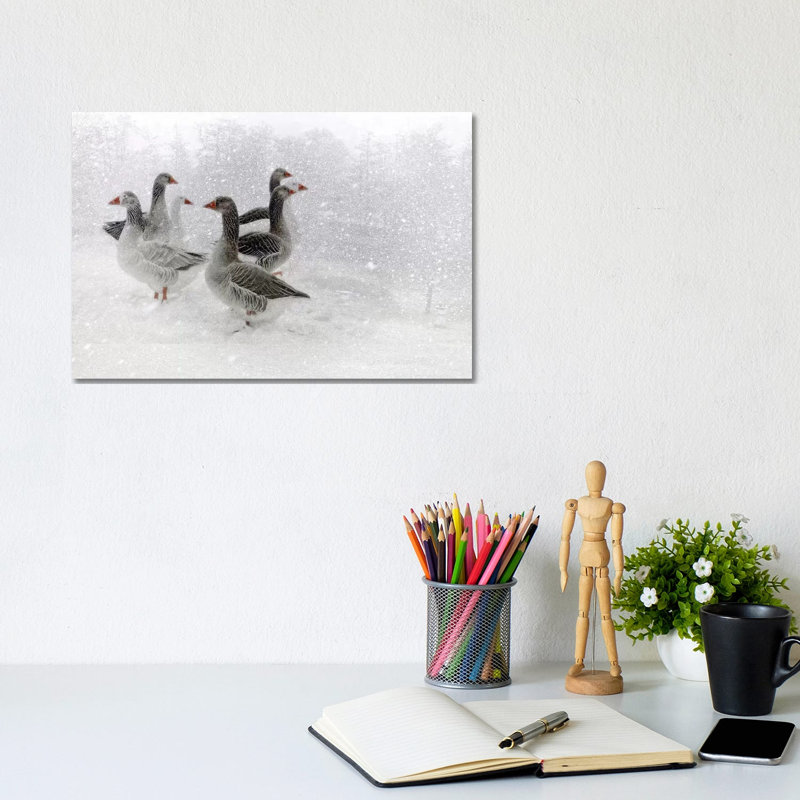 Lost In A White World by Anna Cseresnjes - Wrapped Canvas Painting, 20.32 cm H x 30.48 cm W x 1.91 cm D