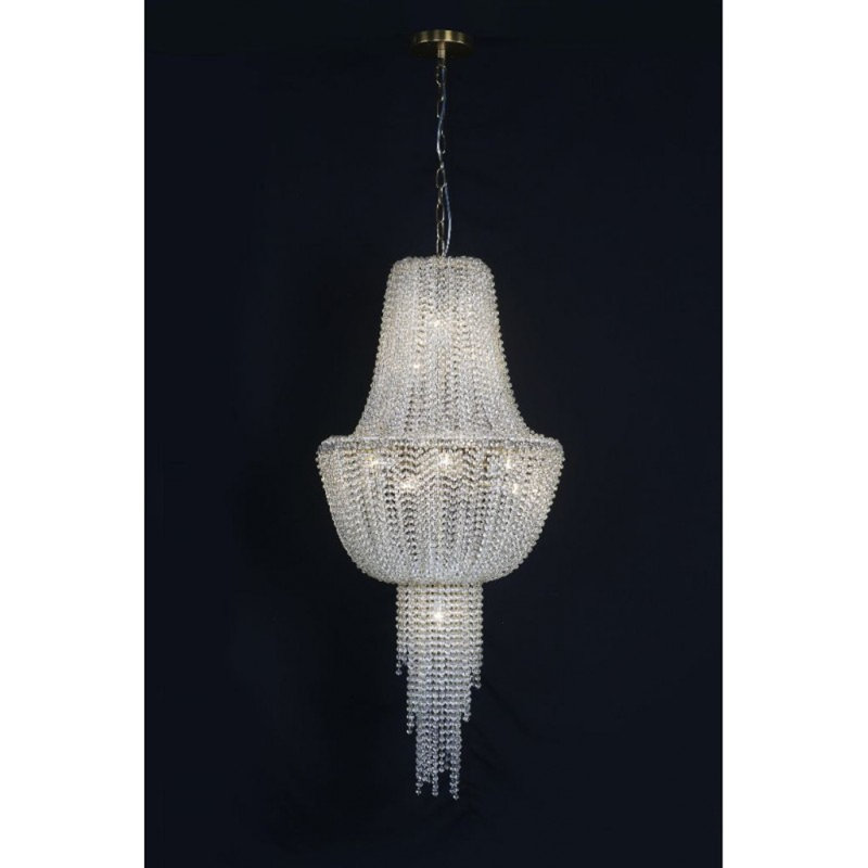 Lustre empire en acier inoxydable à 12 lumières Murana, Nickel brossé, Fumée, 42" Wide x 58" Height