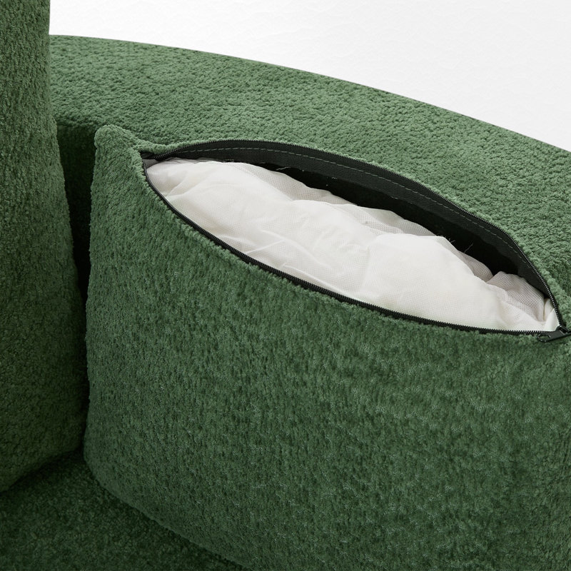 Oversized Swivel Accent Chair, Green, 35.4"H x 56.4"W x 56.4"D