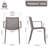 4pcs Warm Grey Stackable PP Armchair for Indoor/Outdoor Use – Ergonomic Slatted Back with Modern folding indoor/outdoor  multi-functional square table- PP tabletop with metal legs