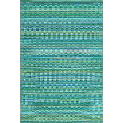 Mixed Blue & Green Indoor/Outdoor Area Rug - Reversible, 100% Recycled Material, UV Resistant