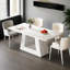 Table de salle à manger moderne en faux marbre blanc
