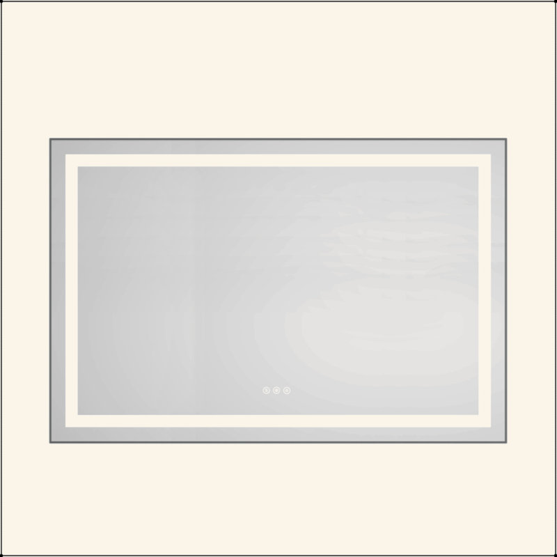Miroir de salle de bain à DEL avec façade et rétroéclairage, miroir de meuble-lavabo mural avec cadre en aluminium, antibuée, mémoire, 3 couleurs, gradation continue