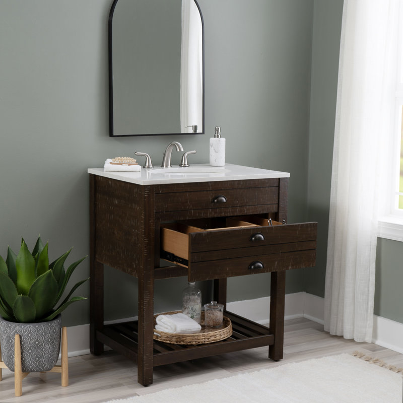 30'' Single Bathroom Vanity with Marble Top