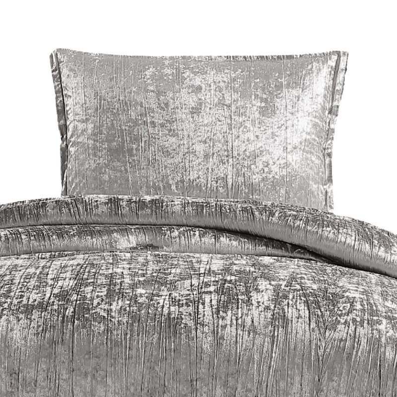 Spice Velvet Twin Comforter Set with Quilted Shams